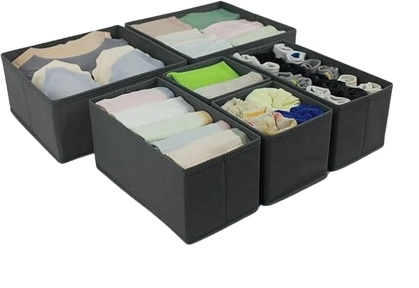 Organisateur tiroir gain de place Peu encombrant, les boîtes de rangement pliables restent fermes lorsqu'elles sont utilisées, mais peuvent être facilement pliées ensemble pour un rangement peu encombrant.